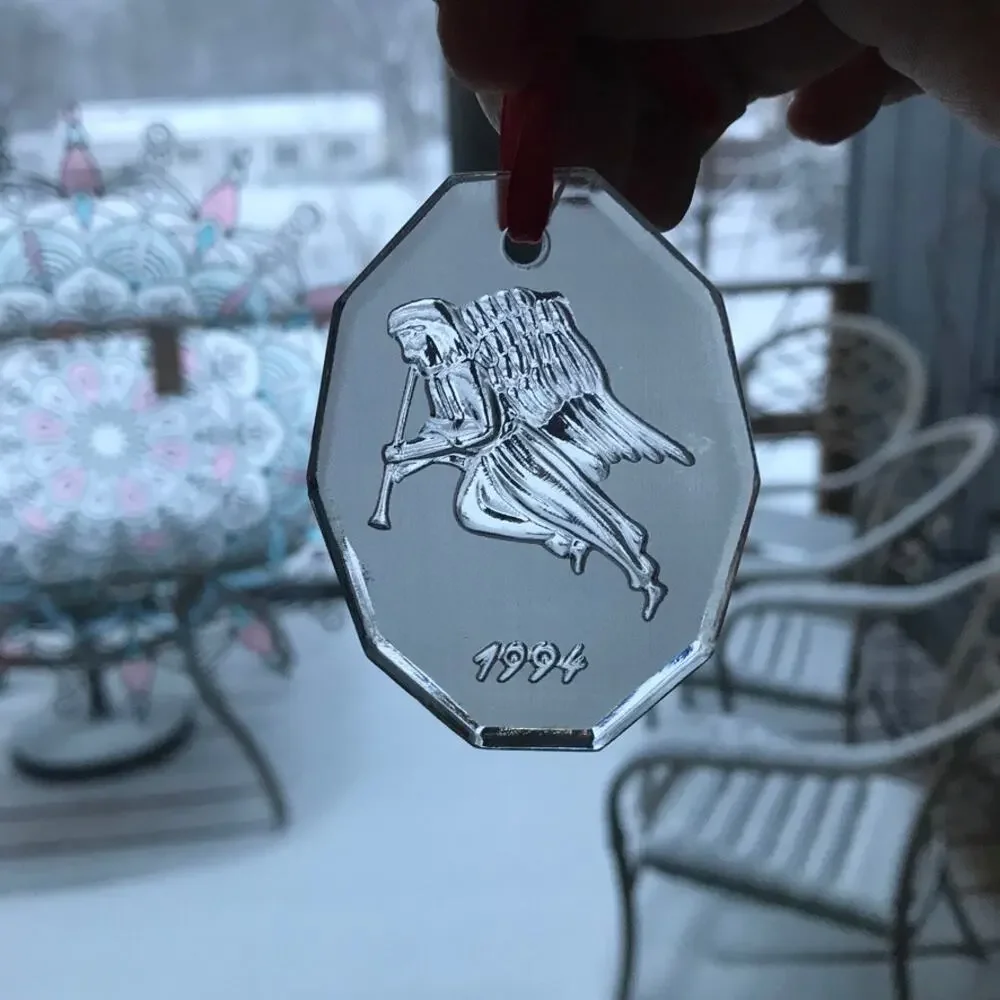VTG Crystal Brands of Ireland Crystal Christmas Ornament - Angel Music, 1994